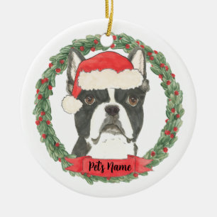 Personalised Boston Terrier Ceramic Ornament