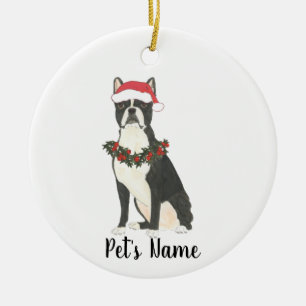 Personalised Boston Terrier Ceramic Ornament