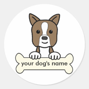 Personalised Boston Terrier Classic Round Sticker