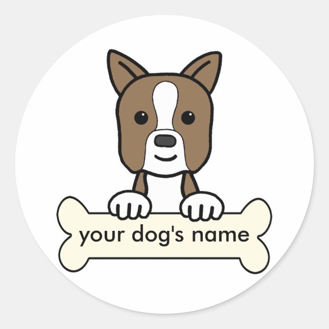 Personalised Boston Terrier Classic Round Sticker (Front)