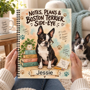 Personalised Boston Terrier Side-Eye Notebook