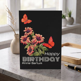 Personalised Botanical Butterfly Birthday Greeting Card