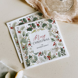 Personalised Botanical Christmas Napkins