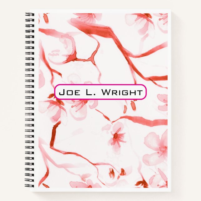 Personalised Botanical Custom Name Notebook (Front)