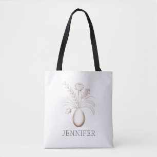 Personalised Botanical Easter Tote Bag 
