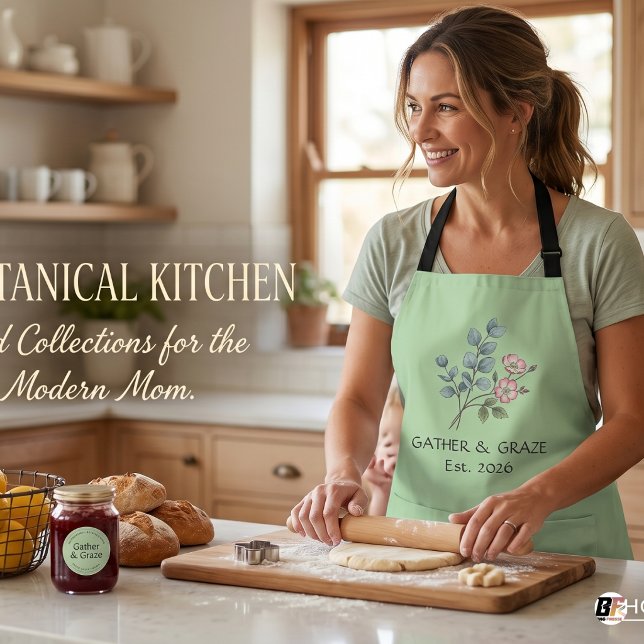 Personalised Botanical Eucalyptus Gather & Graze S Apron (#mother'sday)