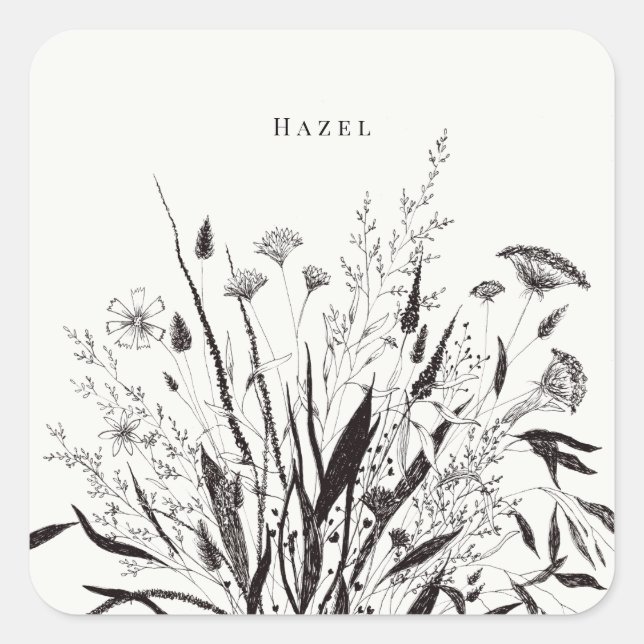 Personalised Botanical Floral Bouquet Sticker (Front)