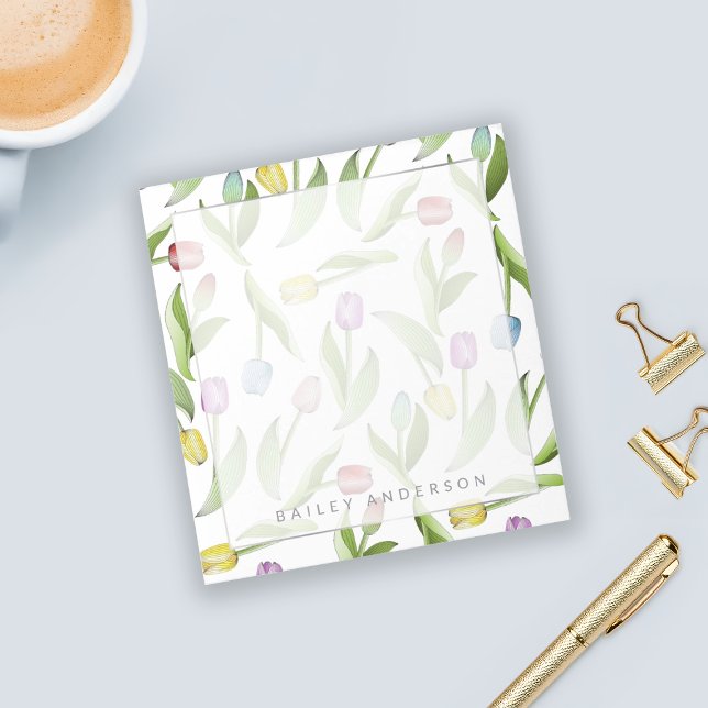 Personalised Botanical Flower Colourful Tulip Notepad (Creator Uploaded)