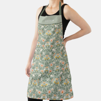 Personalised Botanical Flower Floral Pattern. Apron
