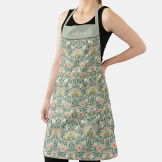 Personalised Botanical Flower Floral Pattern. Apron