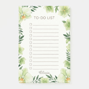 Personalised Botanical Greenery To Do List Pad Post-it Notes