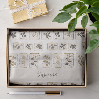 Personalised Botanical Herbs Tissue Paper Custom