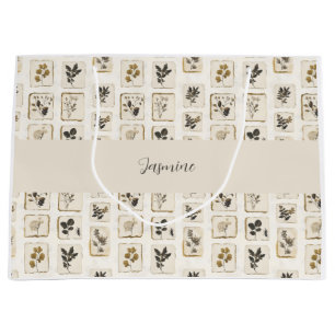 Personalised Botanical Herbs Tissue Paper Custom Large Gift Bag