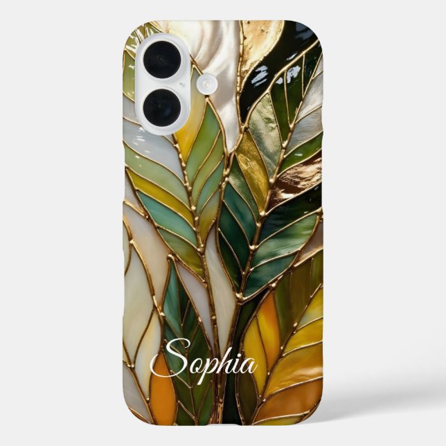 Personalised Botanical Leaves Phone Case (Back)