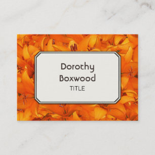 Personalised Botanical Orange Garden Lilies Business Card
