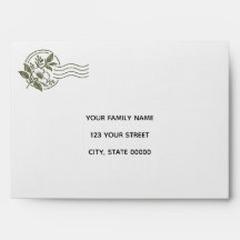 Personalised Botanical Return Address Linen Envelo