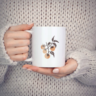 Personalised Botanical Tomato Branch Name Sandy Coffee Mug