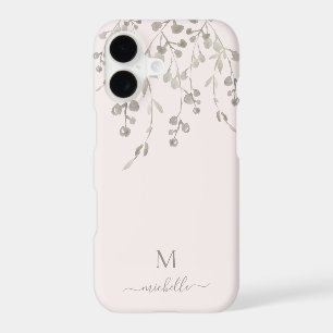 Personalised Botanical Watercolor Monogram Pink