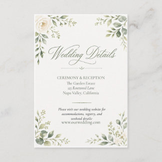Personalised Botanical Wedding Details Card