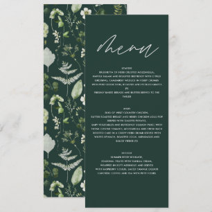 Personalised Botanical Wedding Elegant Greenery Menu