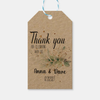 Personalised Botanical Wedding Thank you Favour Gift Tags