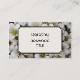 Personalised Botanical White Flowers Customisable Business Card
