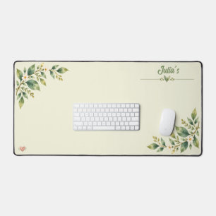 Personalised Botanical Zen Watercolor Desk Mat