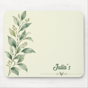 Personalised Botanical Zen Watercolor Mouse Pad