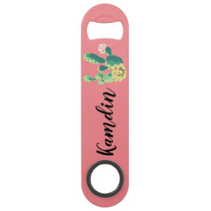 Personalised Bottle Opener Bohemian Cactus Succule