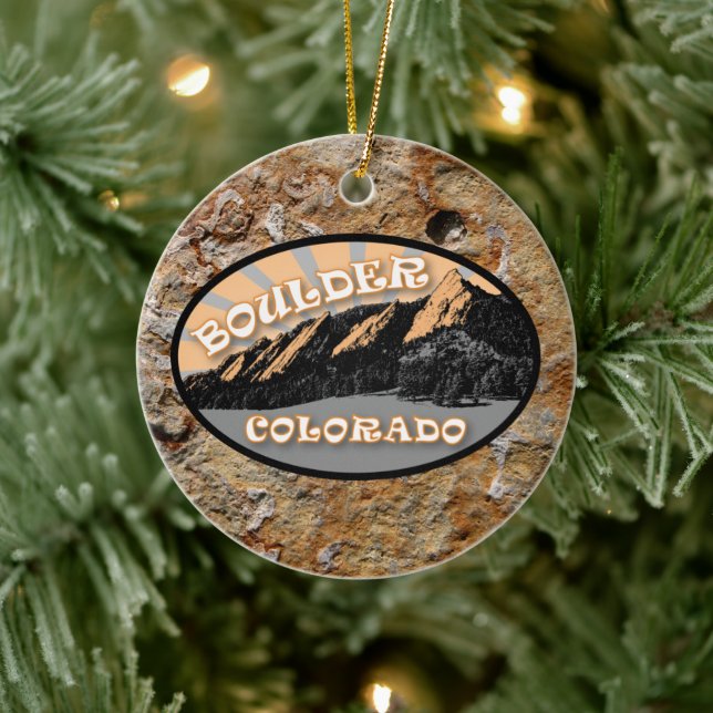 Personalised Boulder Colorado Flatirons Christmas  Ceramic Ornament (Tree)
