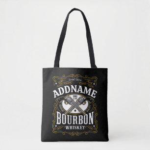 Personalised Bourbon Vintage Guns Whiskey Label Tote Bag