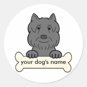 Personalised Bouvier des Flandres Classic Round Sticker