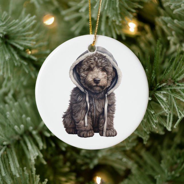 Personalised Bouvier des Flandres Dog Ceramic Ornament (Tree)