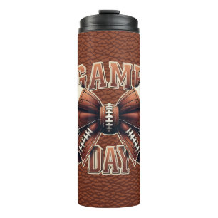 Personalised Bow Mama Football Season Game Day Thermal Tumbler