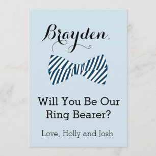 Personalised Bow Tie Ring Bearer Proposal Card