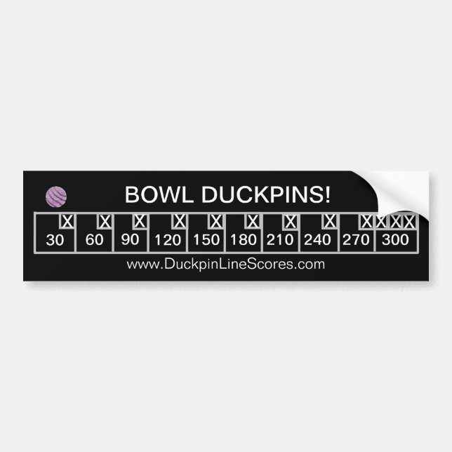 Personalised Bowl Duckpins Bumper Sticker (Front)
