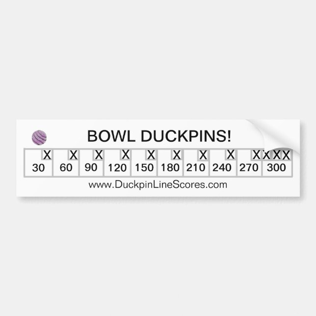 Personalised Bowl Duckpins Bumper Sticker (Front)