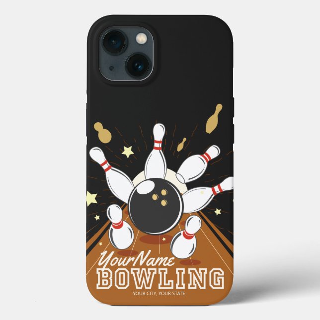 Personalised Bowler Strike Bowling Lanes Ball Pins Case-Mate iPhone Case (Back)