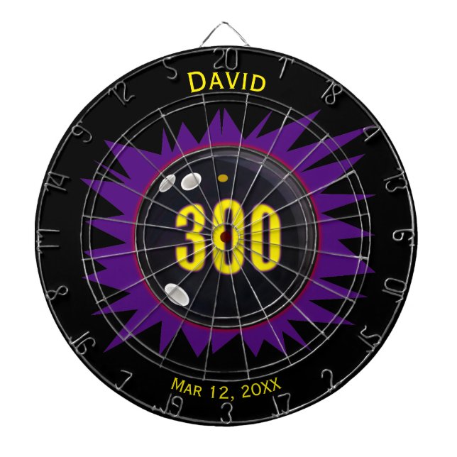 Personalised Bowling 300 Perfect Game Dart Board (Front)