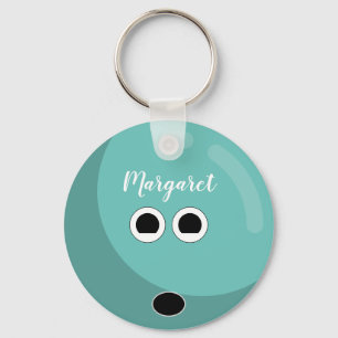Personalised Bowling Ball   Custom Colours Key Ring