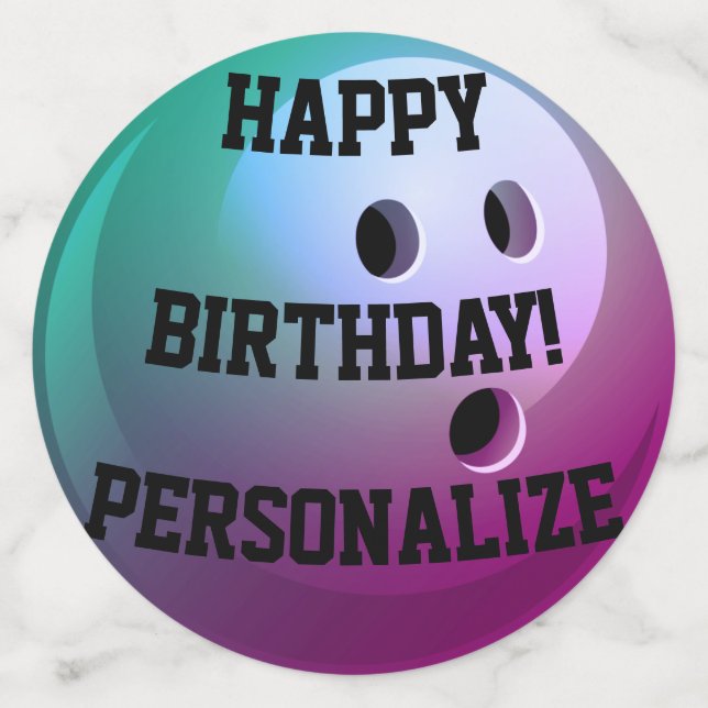 Personalised Bowling Ball Happy Birthday Confetti (Large Front)
