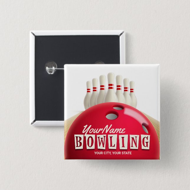Personalised Bowling Ball Lanes Pins Retro League (Front & Back)