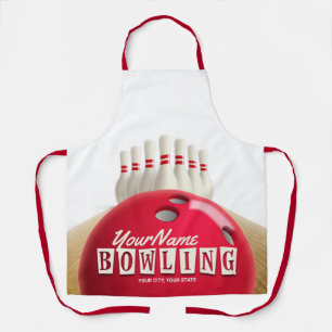Personalised Bowling Ball Lanes Pins Retro League  Apron
