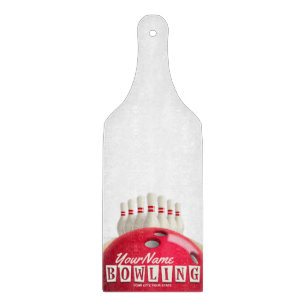 Personalised Bowling Ball Lanes Pins Retro League Cutting Board