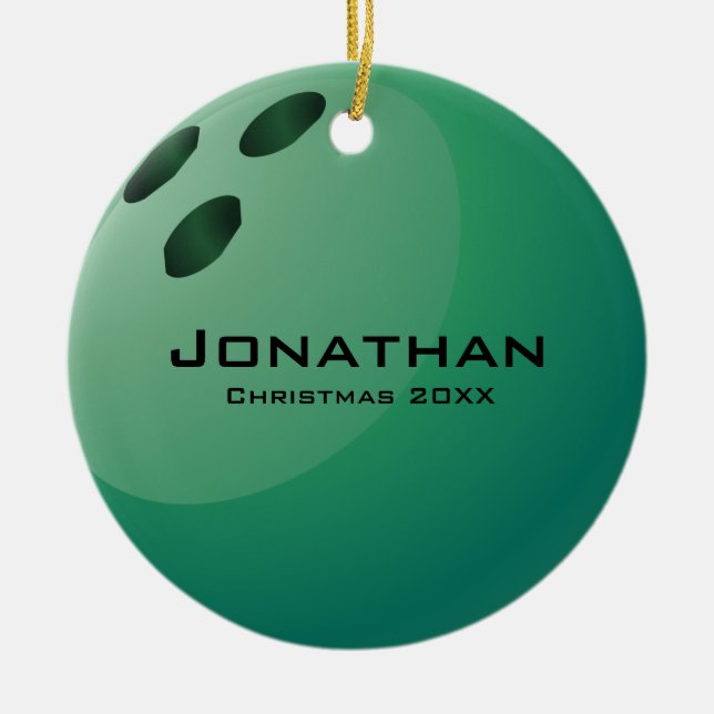Personalised Bowling Ball Ornament (Front)