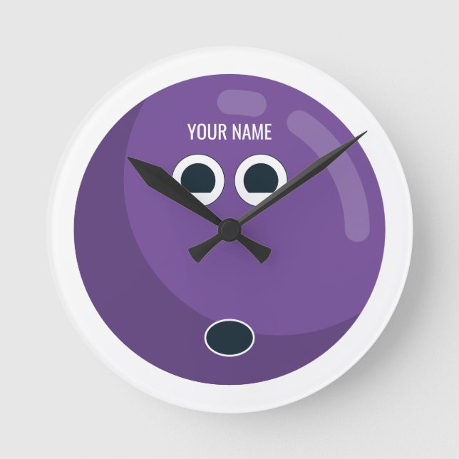 Personalised Bowling Ball Round Clock (Front)