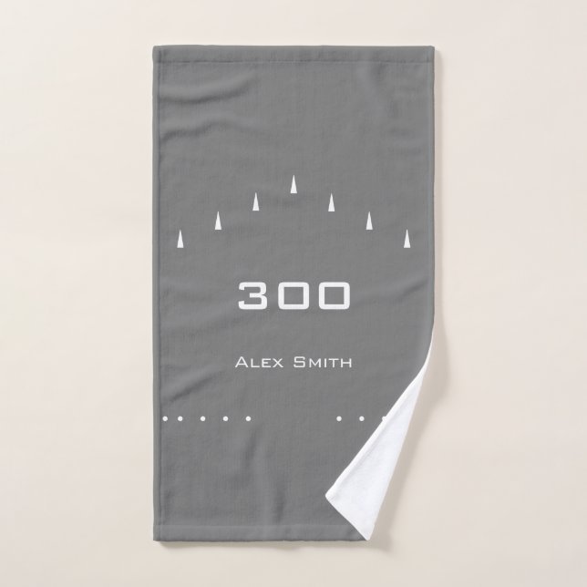 Personalised Bowling Ball Towel | Grey (Hand Towel)