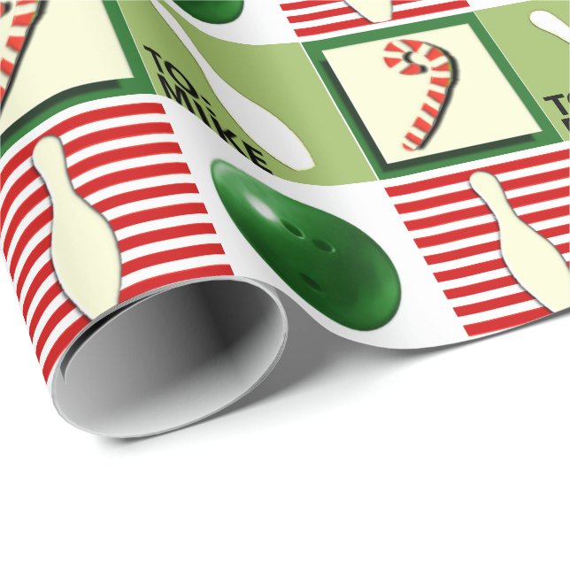 Personalised Bowling Christmas Wrapping Paper (Roll Corner)
