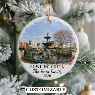 Personalised Bowling Green Ornament, Kentucky Ceramic Ornament