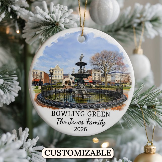 Personalised Bowling Green Ornament, Kentucky Ceramic Ornament (Creator Uploaded)
